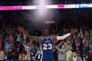 先睹为快！76人官推晒詹姆斯在2K27预告片中作为76人球员亮相片段